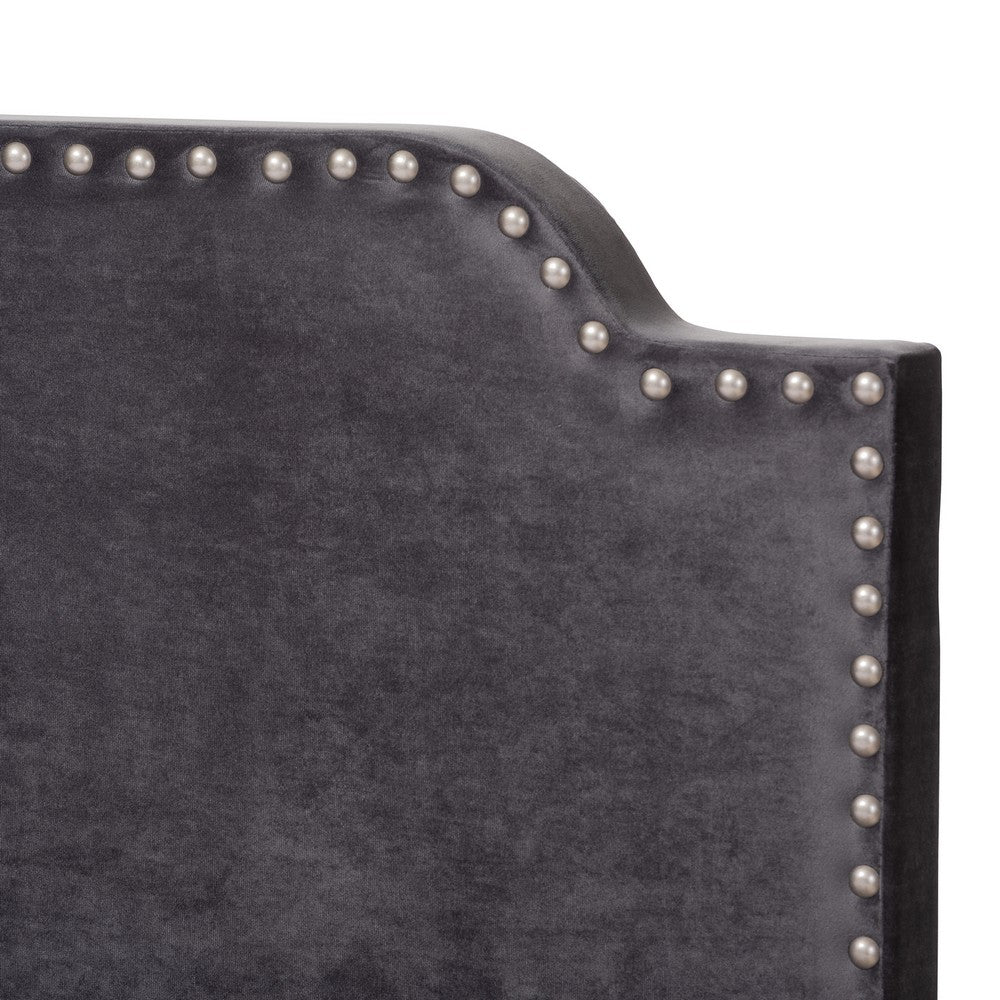 Baxton Studio - Darcy Queen Size Bed in Dark Grey - Darcy-Grey-Queen view 4