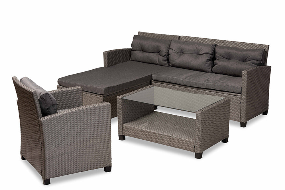 Baxton Studio - Darian Patio Set - MLM-210606-Dark Grey view 1