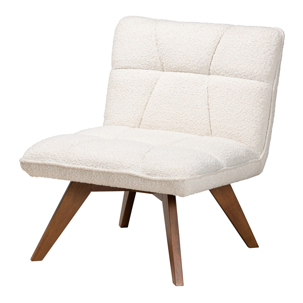Baxton Studio - Darielle Chair in White/Walnut Brown - BBT5453-Maya-Cream/Walnut-CC view 1