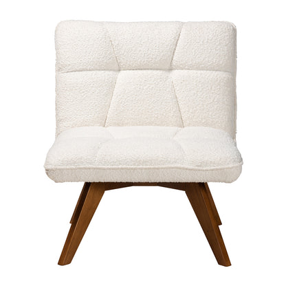 Baxton Studio - Darielle Chair in White/Walnut Brown - BBT5453-Maya-Cream/Walnut-CC view 2