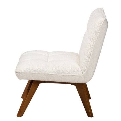 Baxton Studio - Darielle Chair in White/Walnut Brown - BBT5453-Maya-Cream/Walnut-CC view 3