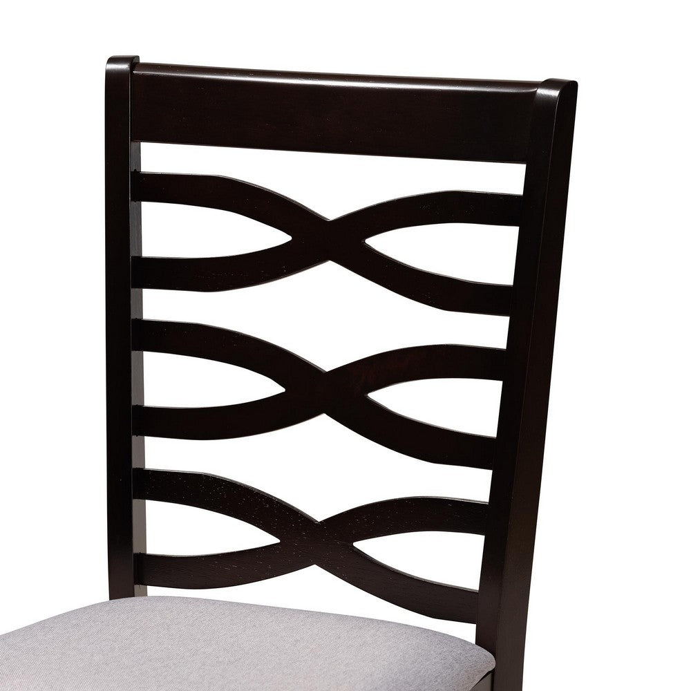 Baxton Studio - Darina Dining Set in Grey/Dark Brown - Esme-Grey/Dark Brown-5PC Dining Set view 5