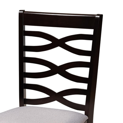 Baxton Studio - Darina Dining Set in Grey/Dark Brown - Esme-Grey/Dark Brown-5PC Dining Set view 5