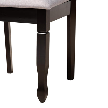 Baxton Studio - Darina Dining Set in Grey/Dark Brown - Esme-Grey/Dark Brown-5PC Dining Set view 6