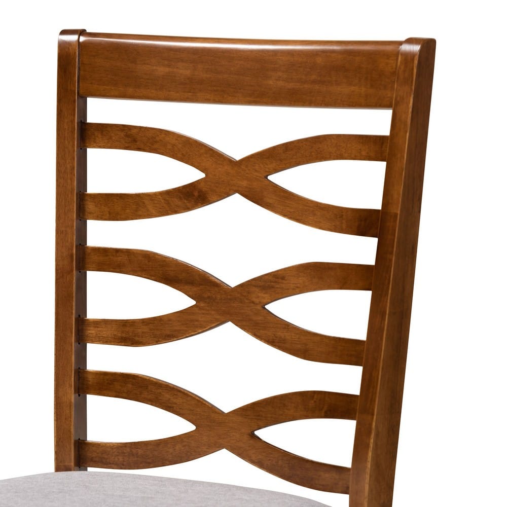 Baxton Studio - Darina Dining Set in Grey/walnut brown - Darina-Grey/Walnut-5PC Dining Set view 5