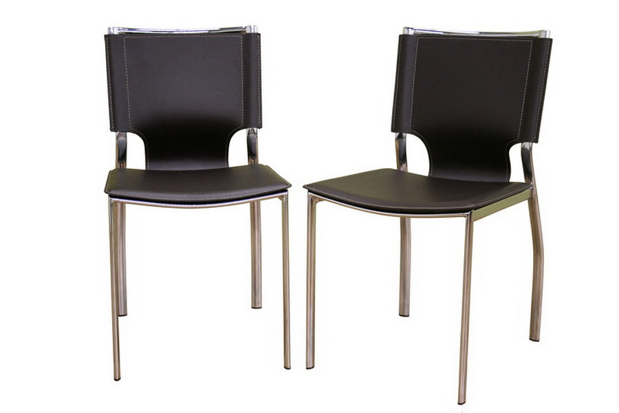 Baxton Studio - Dark Set of 2 Dining Chairs in Brown - ALC-1083-Brown view 1