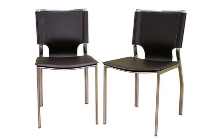 Baxton Studio - Dark Set of 2 Dining Chairs in Brown - ALC-1083-Brown view 1