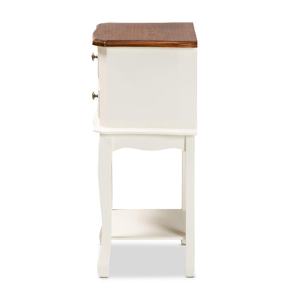 Baxton Studio - Darla End Table in White/Cherry Brown - JY-132041-2DW ET view 4