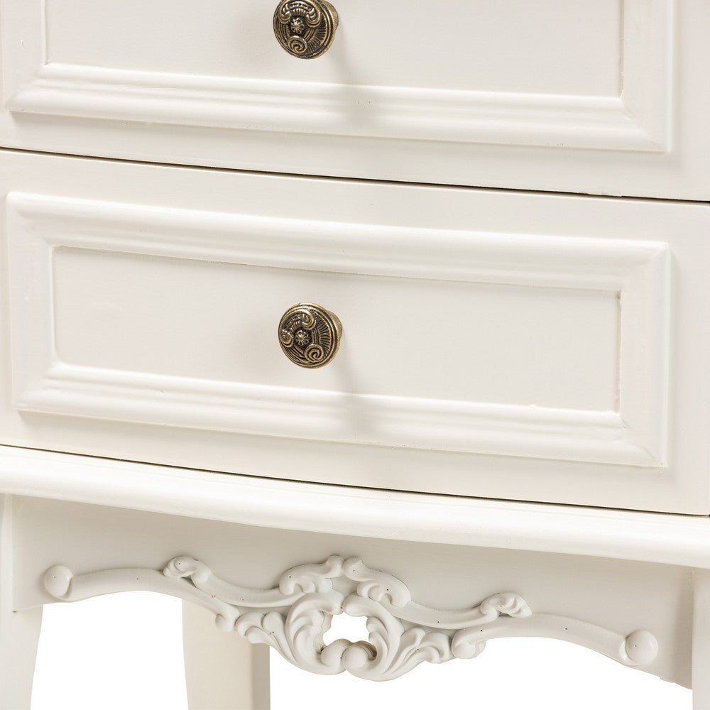 Baxton Studio - Darla End Table in White/Cherry Brown - JY-132041-2DW ET view 5