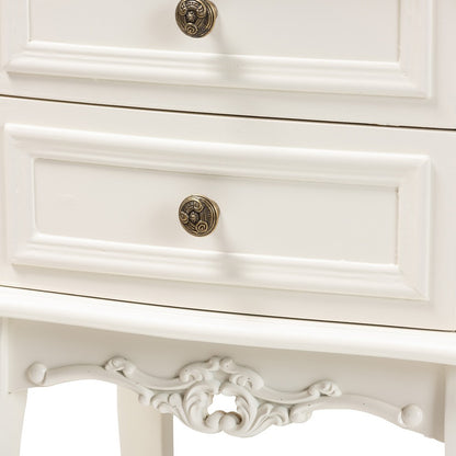 Baxton Studio - Darla End Table in White/Cherry Brown - JY-132041-2DW ET view 5