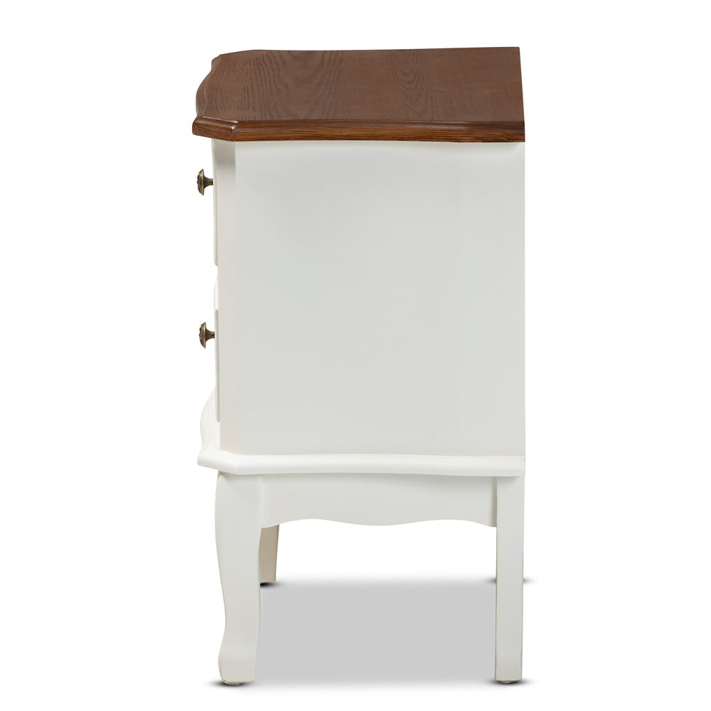 Baxton Studio - Darlene End Table in White/Cherry Brown - JY-132054-2 DW ET view 4