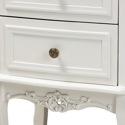 Baxton Studio - Darlene End Table in White/Cherry Brown - JY-132054-2 DW ET view 5