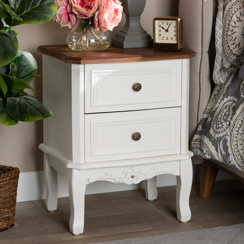 Baxton Studio - Darlene End Table in White/Cherry Brown - JY-132054-2 DW ET view 6