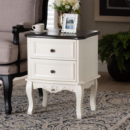 Baxton Studio - Darlene End Table in White/Cherry Brown - JY-132054-2 DW ET view 8