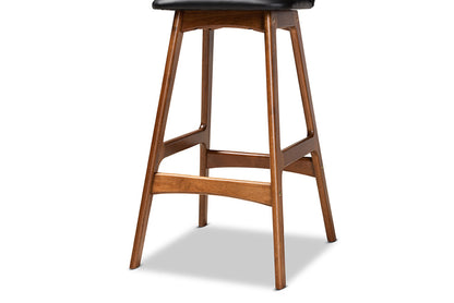 Baxton Studio - Darrin Barstool Set of 2 - Hua-Black/Walnut-BS view 6