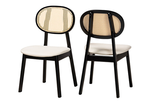 Baxton Studio - Darrion Dining Chair Set of 2 - CS004C-Black/Cream-DC-2PK view 1