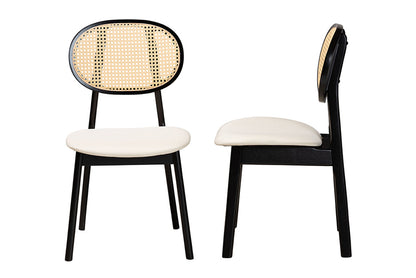 Baxton Studio - Darrion Dining Chair Set of 2 - CS004C-Black/Cream-DC-2PK view 3