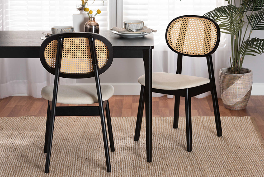 Baxton Studio - Darrion Dining Chair Set of 2 - CS004C-Black/Cream-DC-2PK view 5