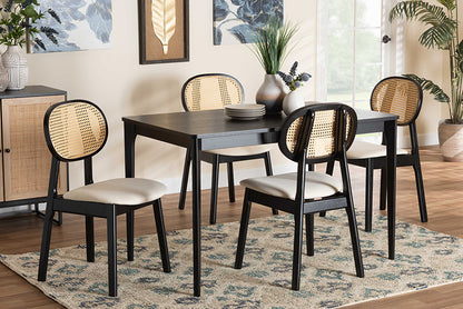 Baxton Studio - Darrion Dining Set - CS004C-Black/Cream-5PC Dining Set view 5