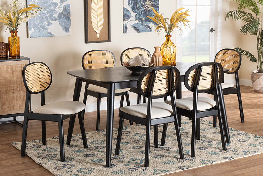 Baxton Studio - Darrion Dining Set - CS004C-Black/Cream-7PC Dining Set view 9