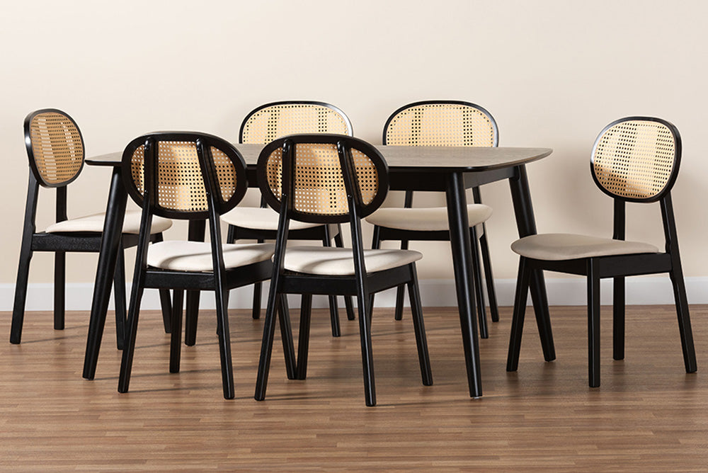 Baxton Studio - Darrion Dining Set - CS004C-Black/Cream-7PC Dining Set view 10