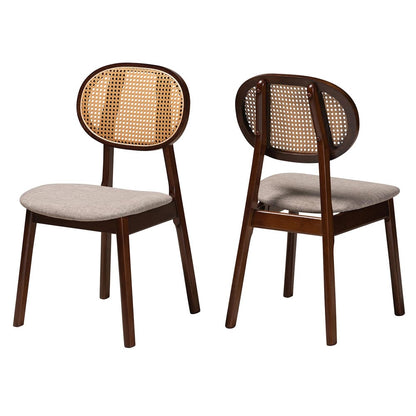 Baxton Studio - Darrion Set of 2 Dining Chairs in Grey/Walnut Brown/Light Brown - CS004C-Walnut/Light Grey-DC-2PK view 1