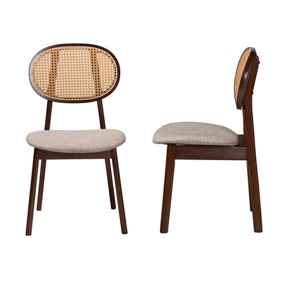 Baxton Studio - Darrion Set of 2 Dining Chairs in Grey/Walnut Brown/Light Brown - CS004C-Walnut/Light Grey-DC-2PK view 3
