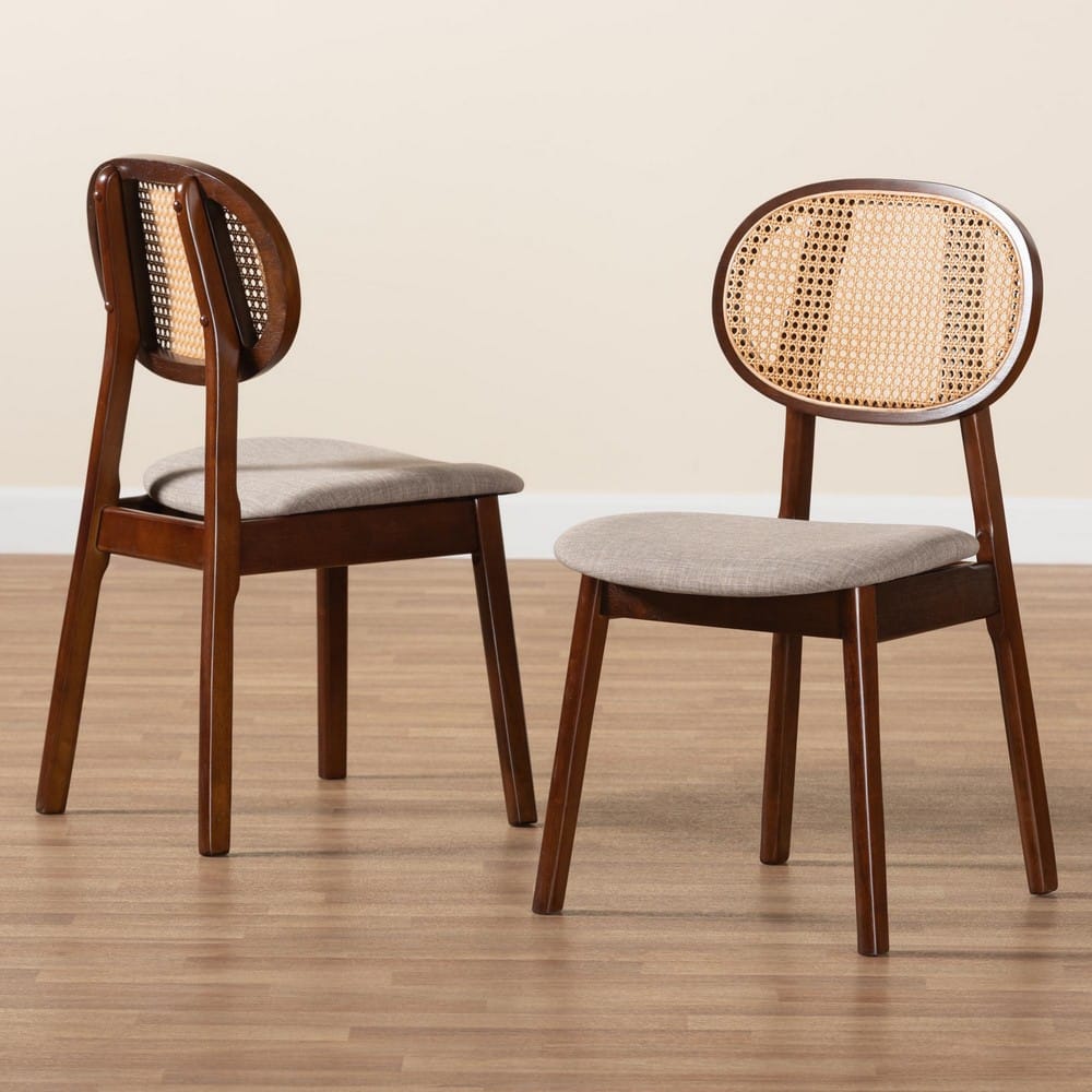 Baxton Studio - Darrion Set of 2 Dining Chairs in Grey/Walnut Brown/Light Brown - CS004C-Walnut/Light Grey-DC-2PK view 8