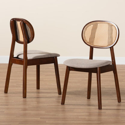 Baxton Studio - Darrion Set of 2 Dining Chairs in Grey/Walnut Brown/Light Brown - CS004C-Walnut/Light Grey-DC-2PK view 8