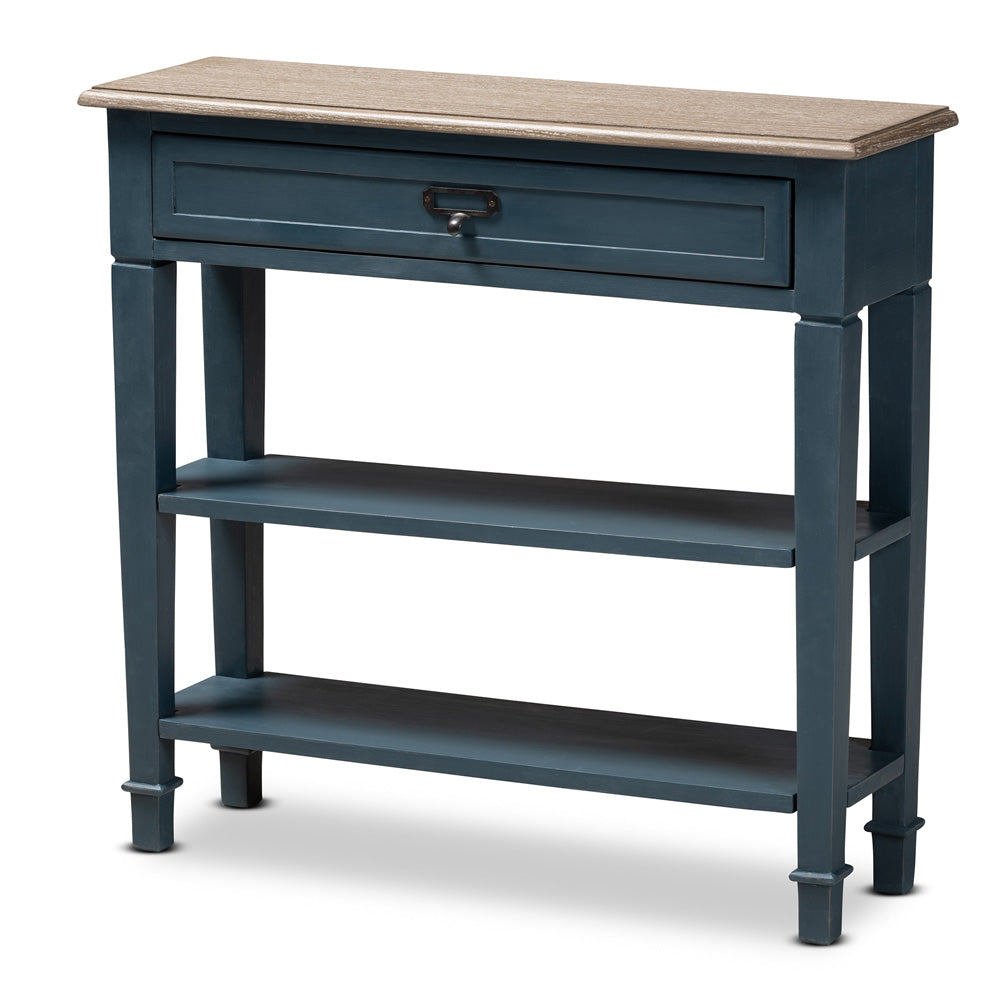 Baxton Studio - Dauphine Console Table in Blue/Oak - CHR10VM/M B-C-Blue Spruce view 1