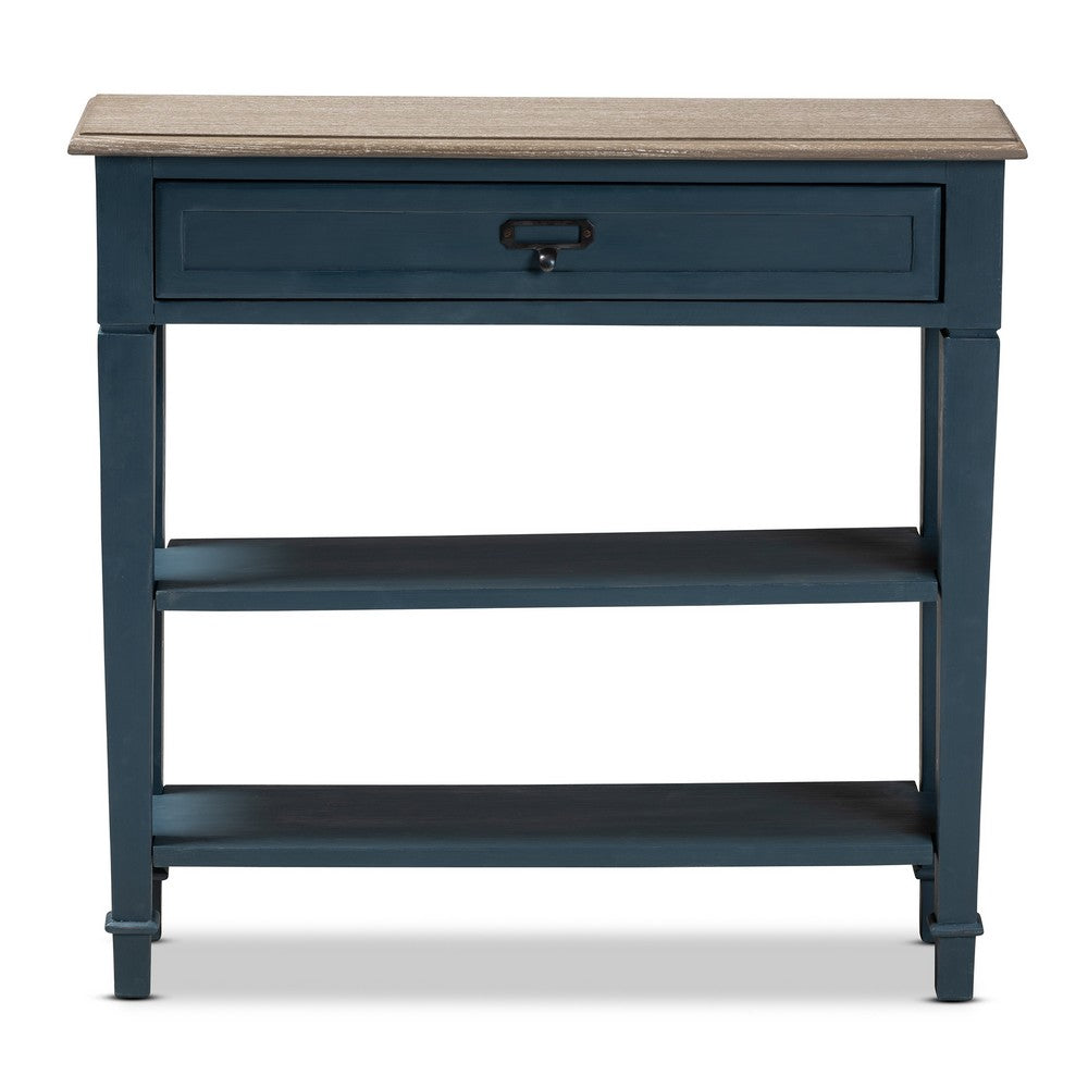 Baxton Studio - Dauphine Console Table in Blue/Oak - CHR10VM/M B-C-Blue Spruce view 3