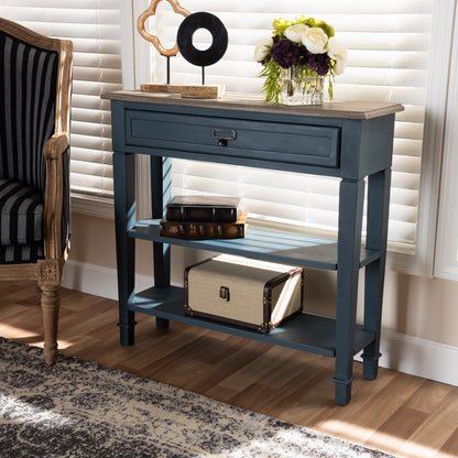 Baxton Studio - Dauphine Console Table in Blue/Oak - CHR10VM/M B-C-Blue Spruce view 8