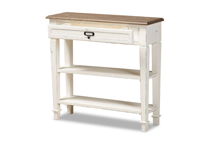 Baxton Studio - Dauphine Console Table in White/Light Brown - CHR10VM/M B-C view 1