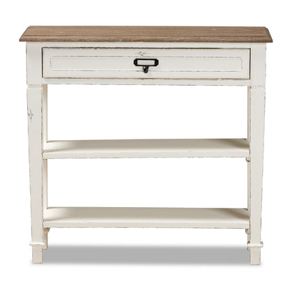 Baxton Studio - Dauphine Console Table in White/Light Brown - CHR10VM/M B-C view 2