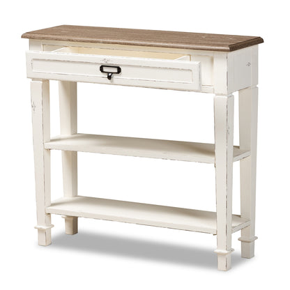 Baxton Studio - Dauphine Console Table in White/Light Brown - CHR10VM/M B-C view 3
