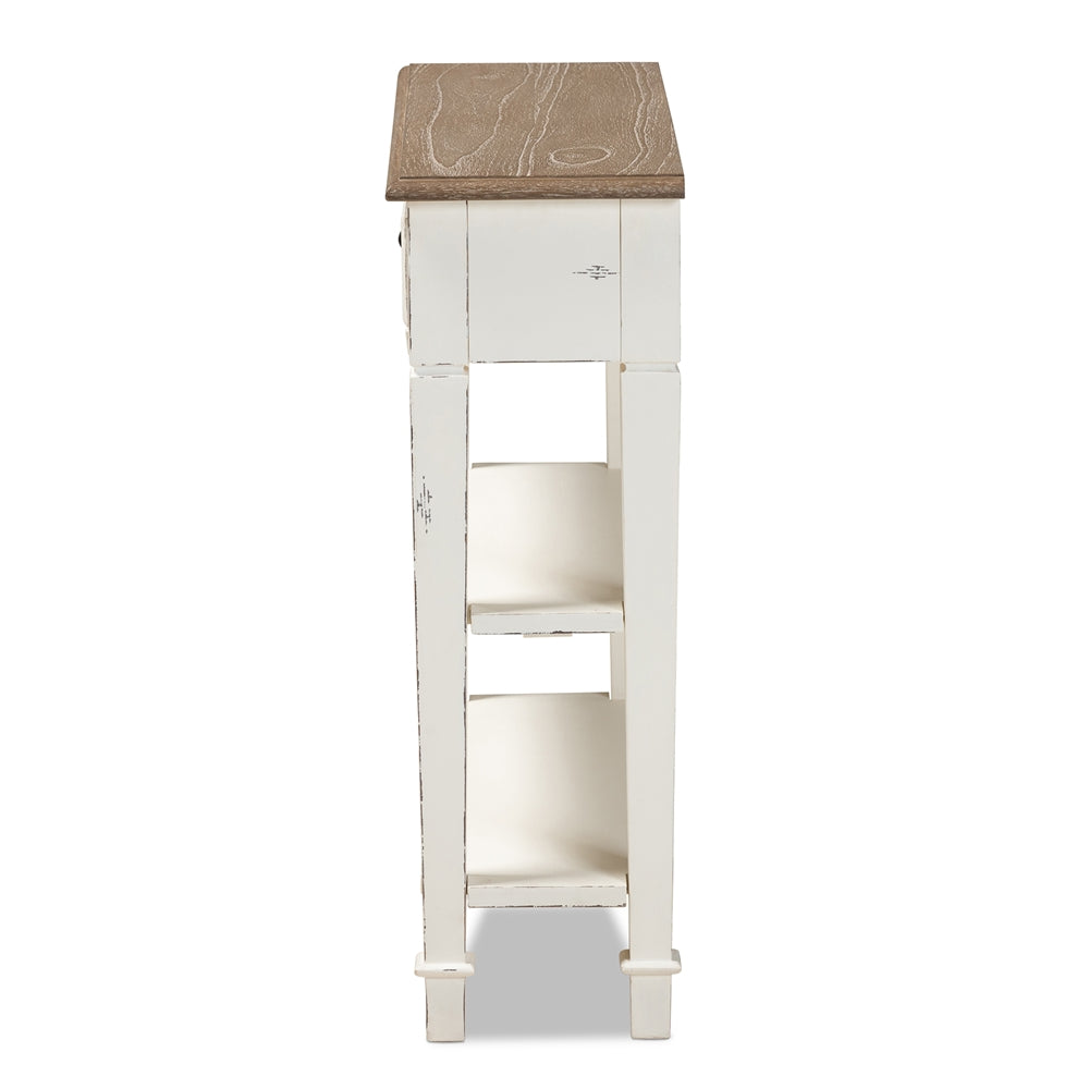 Baxton Studio - Dauphine Console Table in White/Light Brown - CHR10VM/M B-C view 4