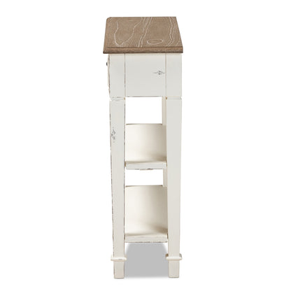 Baxton Studio - Dauphine Console Table in White/Light Brown - CHR10VM/M B-C view 4