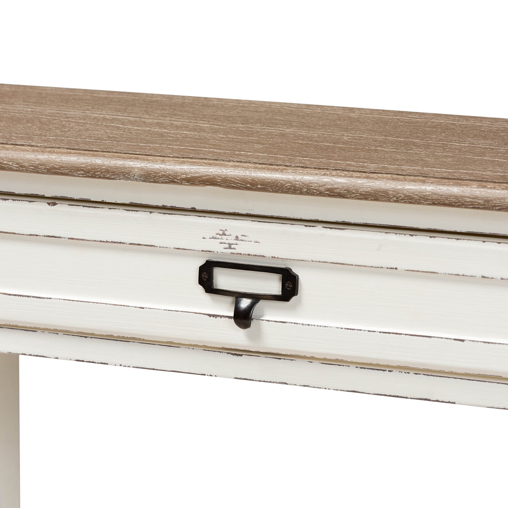 Baxton Studio - Dauphine Console Table in White/Light Brown - CHR10VM/M B-C view 5