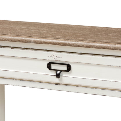 Baxton Studio - Dauphine Console Table in White/Light Brown - CHR10VM/M B-C view 5