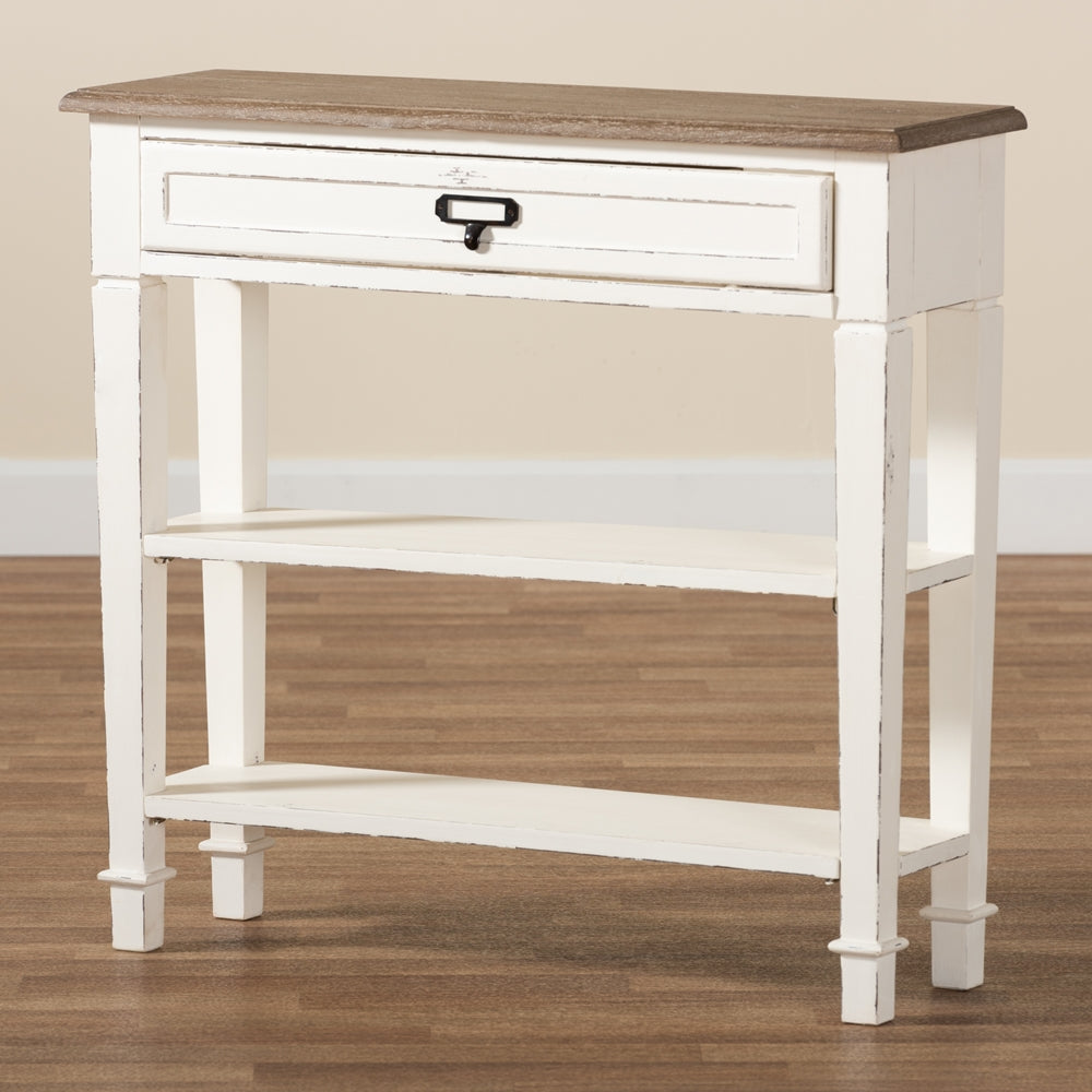 Baxton Studio - Dauphine Console Table in White/Light Brown - CHR10VM/M B-C view 7