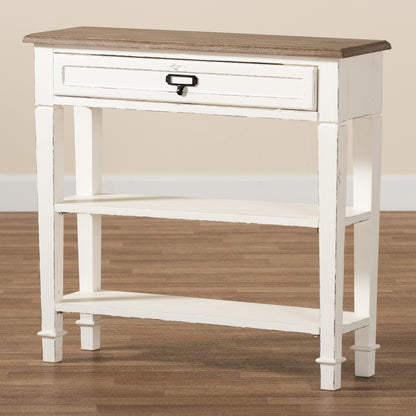 Baxton Studio - Dauphine Console Table in White/Light Brown - CHR10VM/M B-C view 7