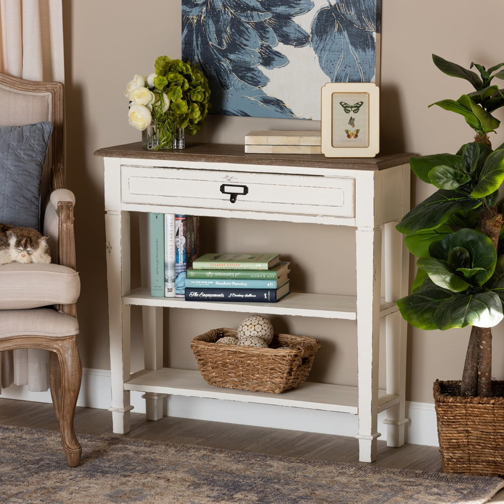 Baxton Studio - Dauphine Console Table in White/Light Brown - CHR10VM/M B-C view 8