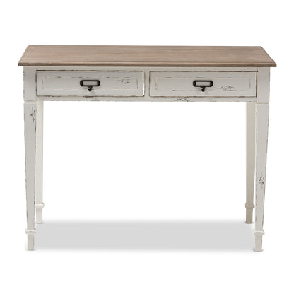 Baxton Studio - Dauphine Desk in White/Light Brown - CHR4VM/M B-CA view 2