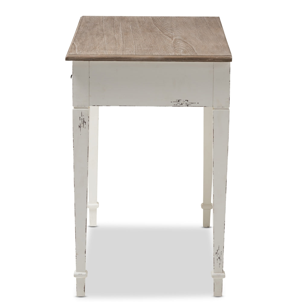 Baxton Studio - Dauphine Desk in White/Light Brown - CHR4VM/M B-CA view 4