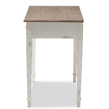 Baxton Studio - Dauphine Desk in White/Light Brown - CHR4VM/M B-CA view 4