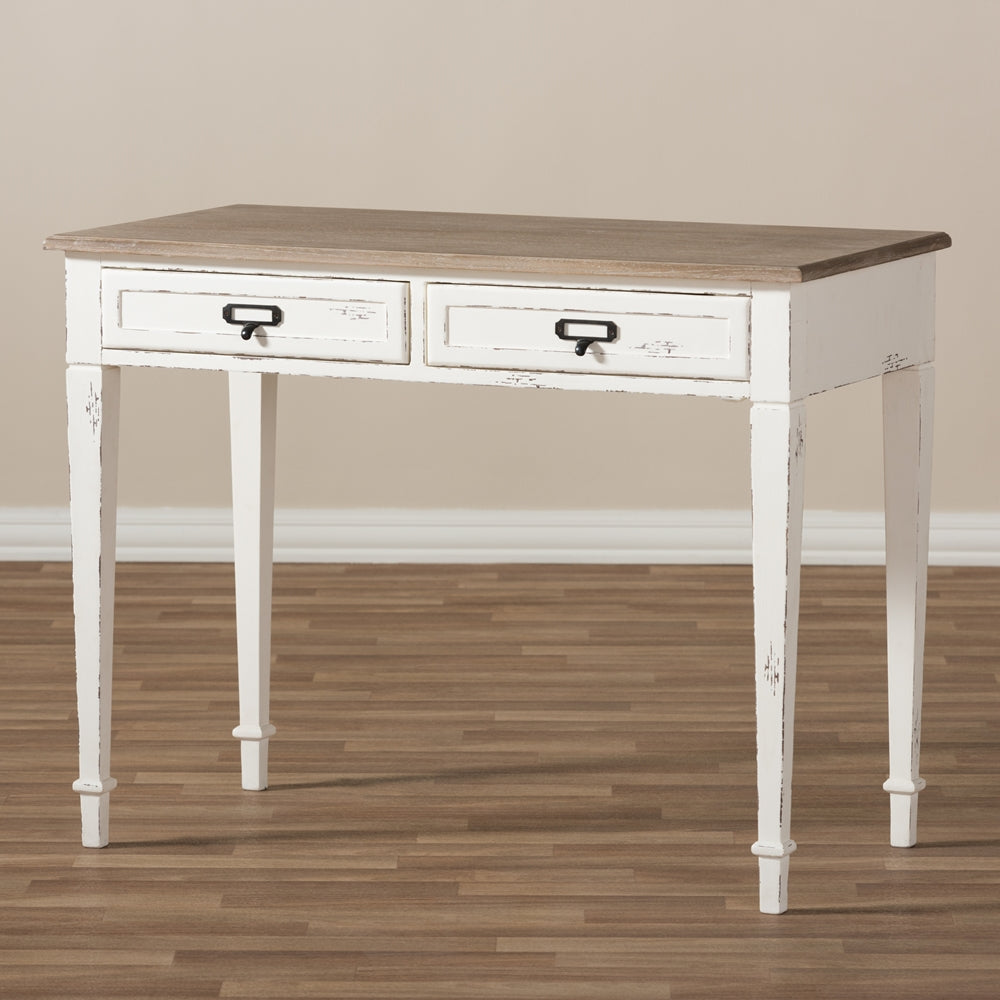 Baxton Studio - Dauphine Desk in White/Light Brown - CHR4VM/M B-CA view 5