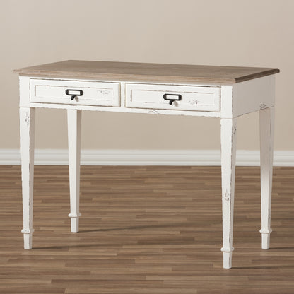 Baxton Studio - Dauphine Desk in White/Light Brown - CHR4VM/M B-CA view 5