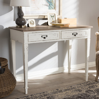 Baxton Studio - Dauphine Desk in White/Light Brown - CHR4VM/M B-CA view 6