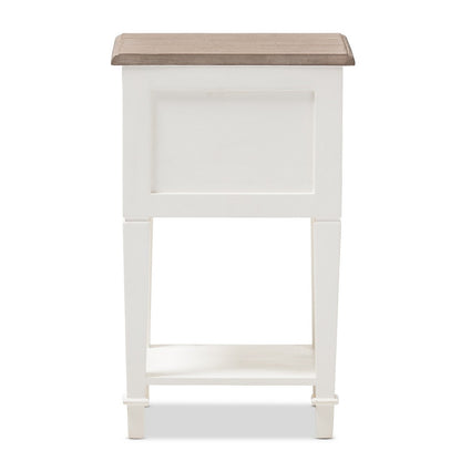 Baxton Studio - Dauphine Nightstand in White/Natural - CHR20VM/M B-C view 5