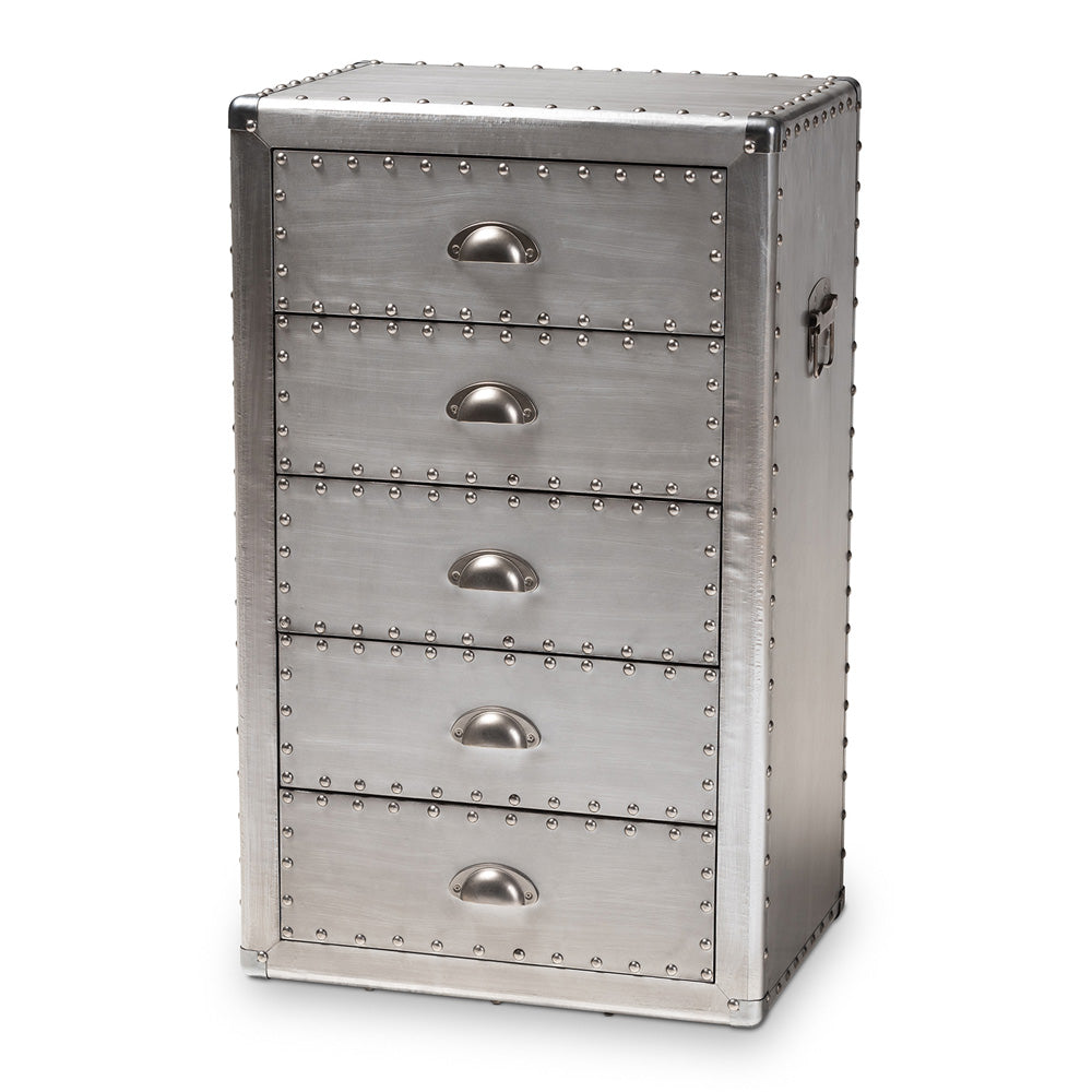 Baxton Studio - Davet Chest in Silver - JY17B167-Silver-Cabinet view 1